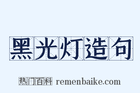 黑光灯造句是什么意思的图片